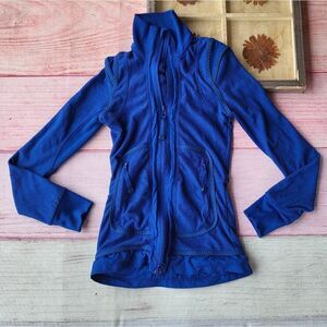 Adidas by Stella McCartney Blue Textured Zip‎ Front Lightweight Athletic Jacket